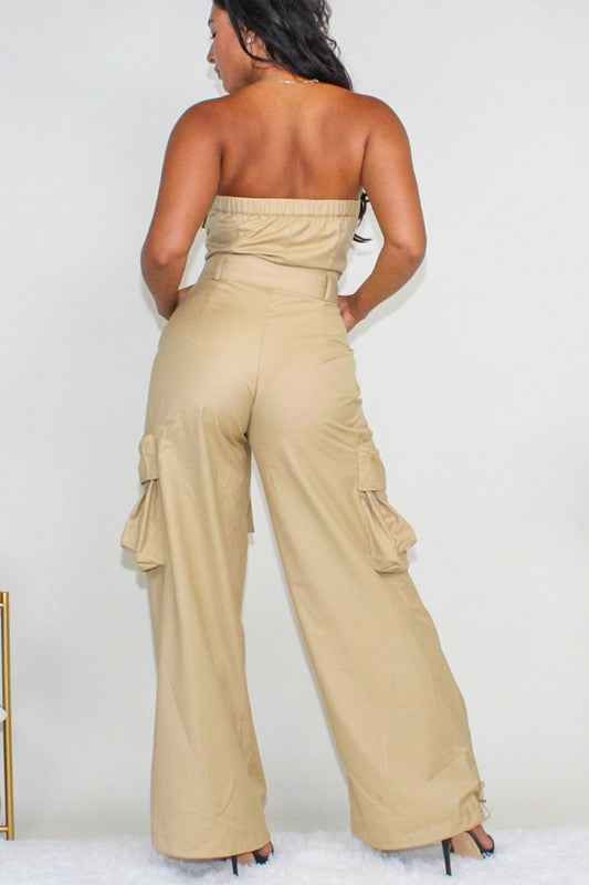 Athina safari multi pocket belted jumpsuit