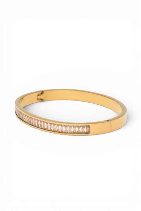 Baguette Crystal Stainless Steel Stacking Bangle