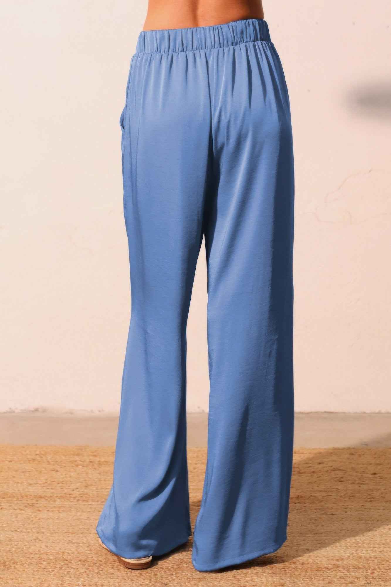 Washed Poly Silk Pocket Pants