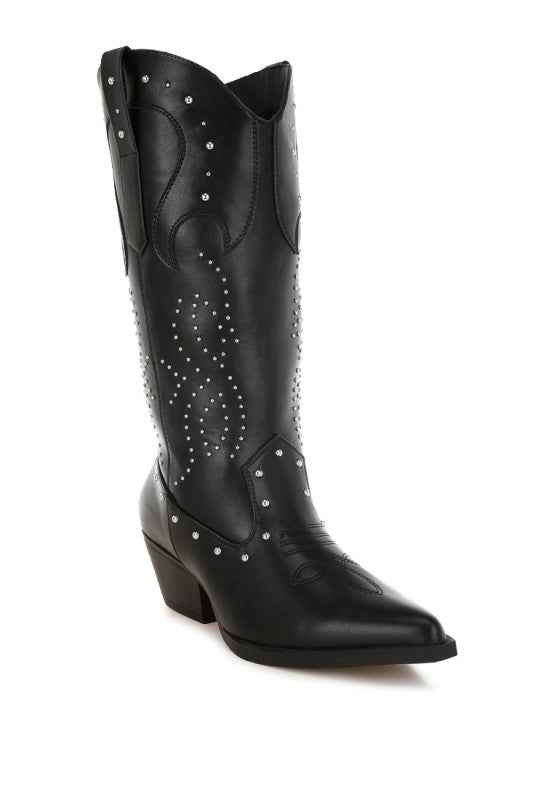 Dockery Studs Embellished Cowboy Boots