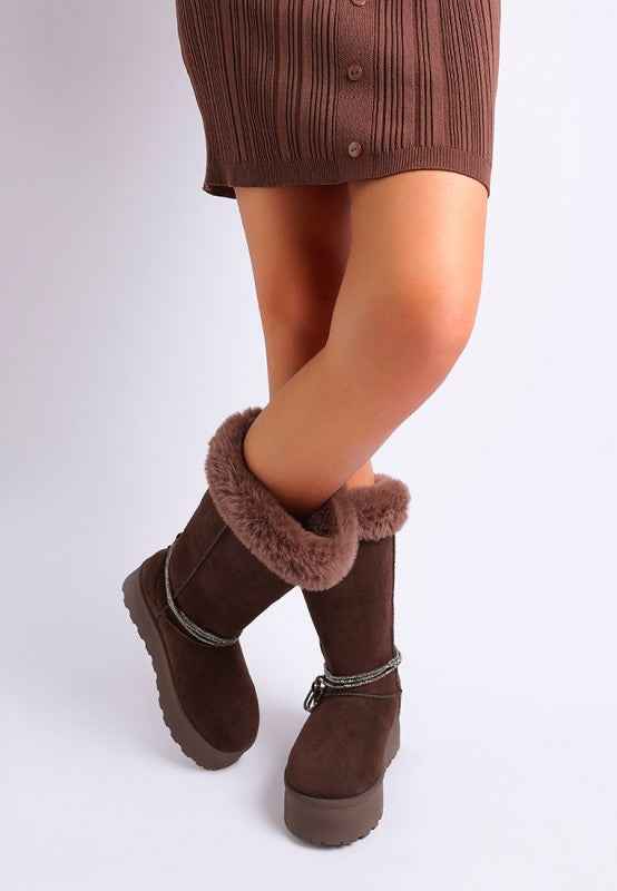 Olonya Fur Collar Anti-Skid Snow Boots