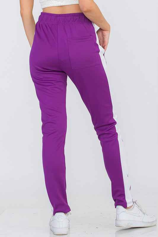 UNISEX WOMENS TRACK PANT SINGLE STRIPE