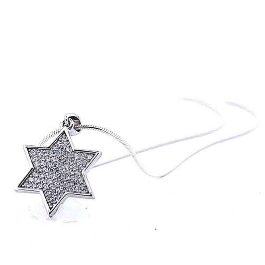 925 Sterling Silver Framed Star of David Necklace