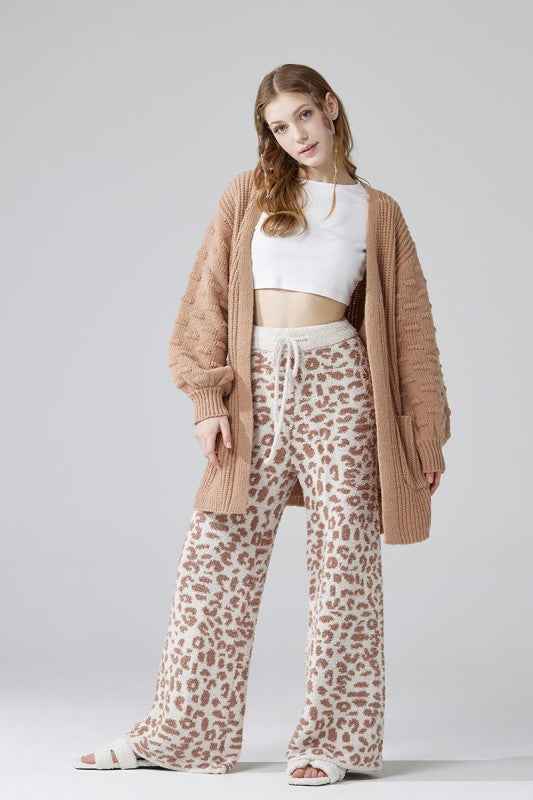 Oversized Pompom Sleeve Cardigan