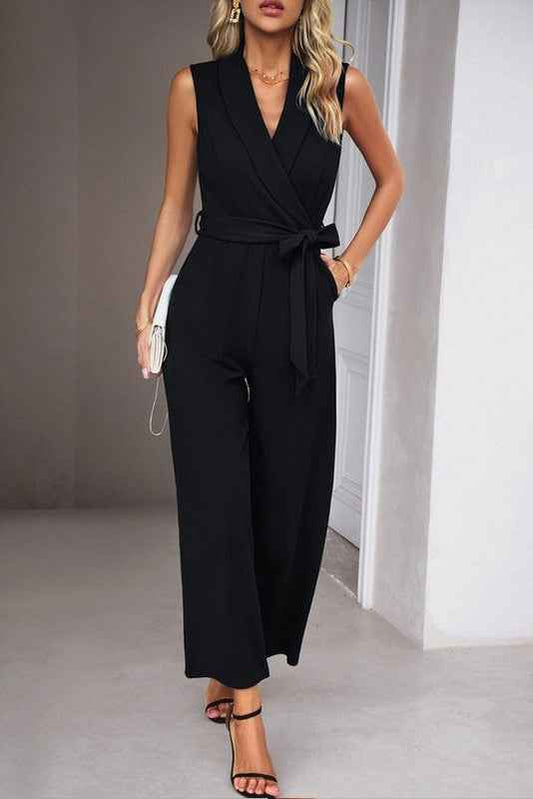 Jumpsuit for Women Casual Wrap V Neck