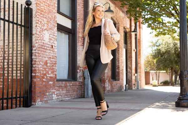 The Farah High Waisted Faux Leather Leggings