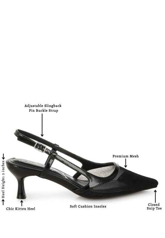 Florina Snip-Toe Slingback Heel Sandals