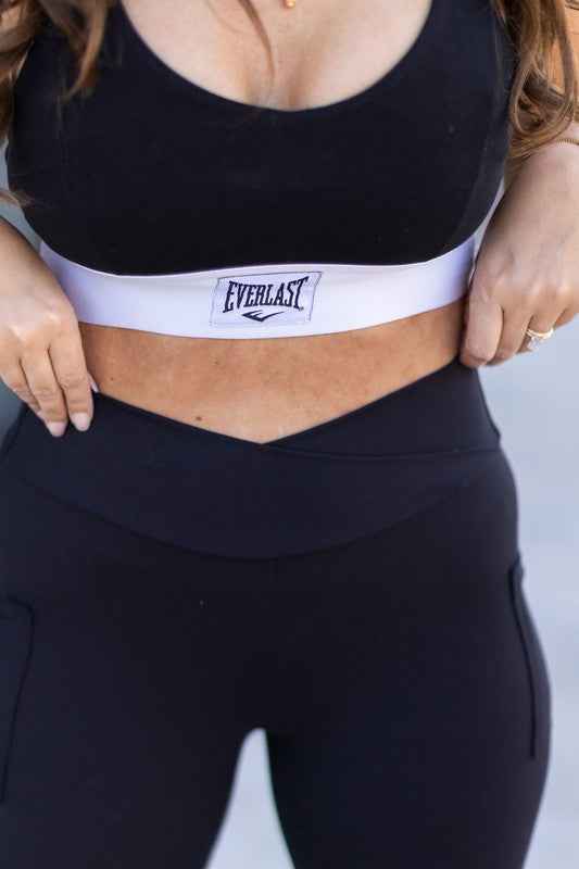 Crossover  Black Pocket Full Length Leggings R4