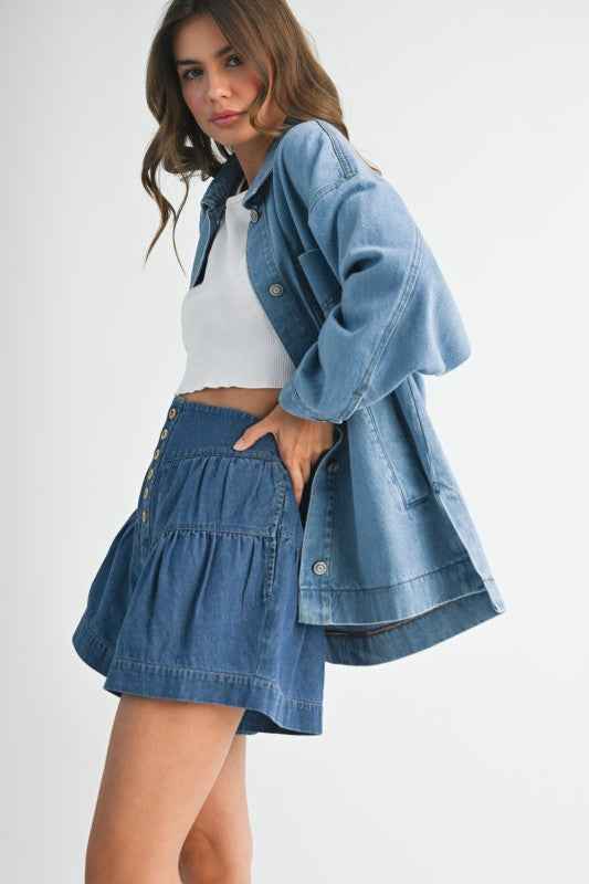 Relaxed Fit Utility Denim Jacket