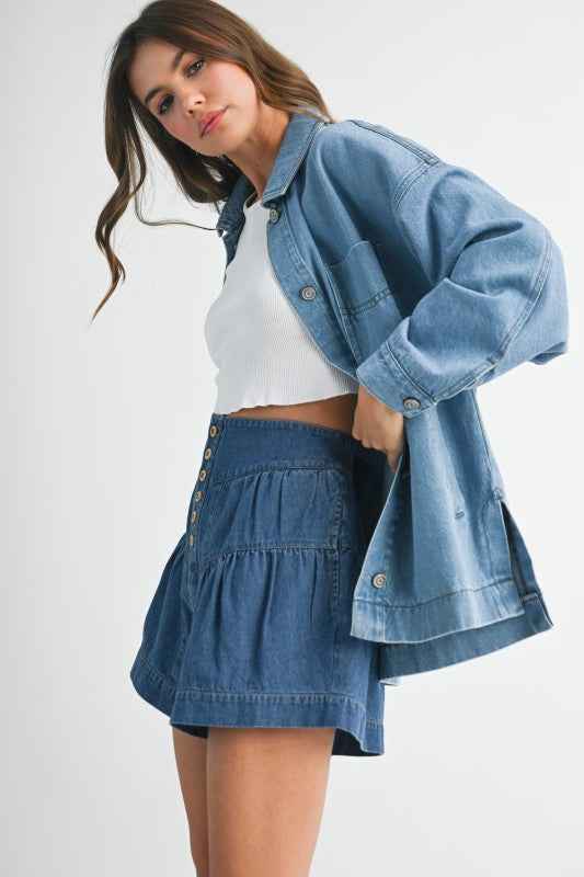 Relaxed Fit Utility Denim Jacket