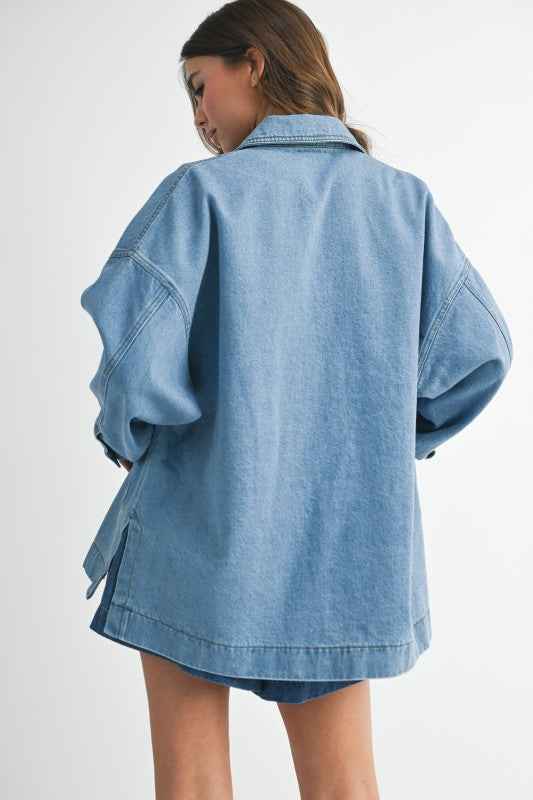 Relaxed Fit Utility Denim Jacket