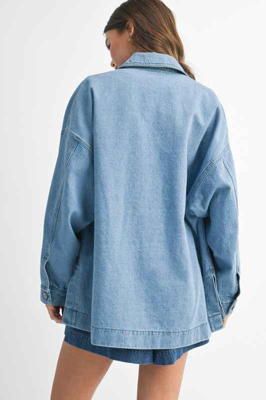 Relaxed Fit Utility Denim Jacket