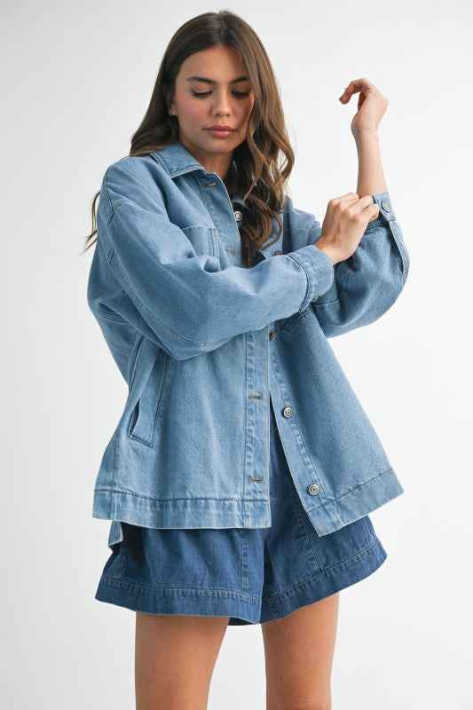Relaxed Fit Utility Denim Jacket
