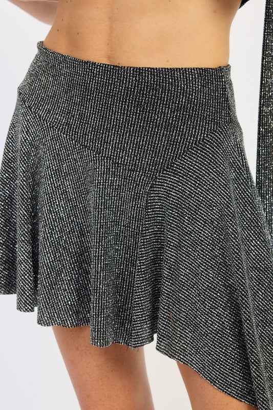 ASYMMETRICAL SHARKBITE HEM MINI SKIRT