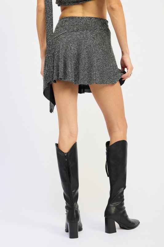 ASYMMETRICAL SHARKBITE HEM MINI SKIRT