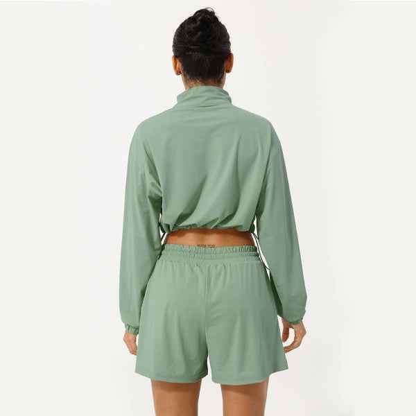 Well-in Vogue Momentum Half-Zip Shorts Set