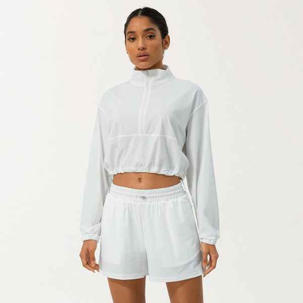 Well-in Vogue Momentum Half-Zip Shorts Set