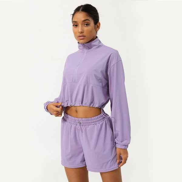 Well-in Vogue Momentum Half-Zip Shorts Set