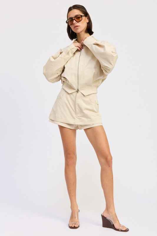 OVERSIZED LONG SLEEVE COLLARED JACKET