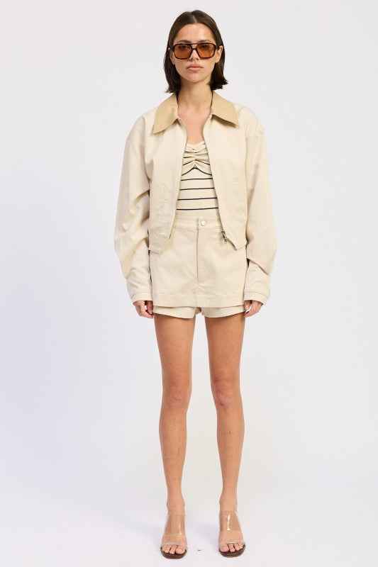 OVERSIZED LONG SLEEVE COLLARED JACKET