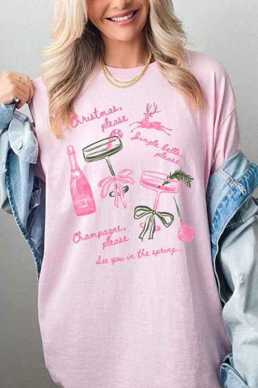 Christmas Champagne Graphic Heavy Cotton Tee