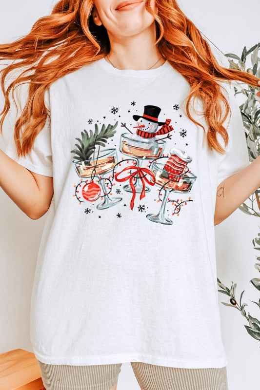 Christmas Cocktail Graphic Heavy Cotton Tee