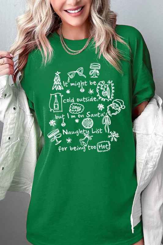 Naughty List Christmas Graphic Heavy Cotton Tee