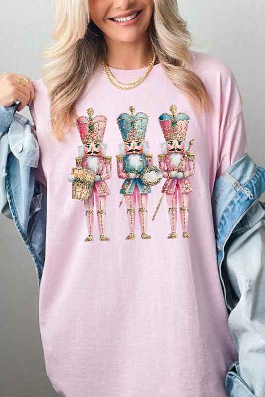 Pink Christmas Nutcracker Graphic Heavy Cotton Tee