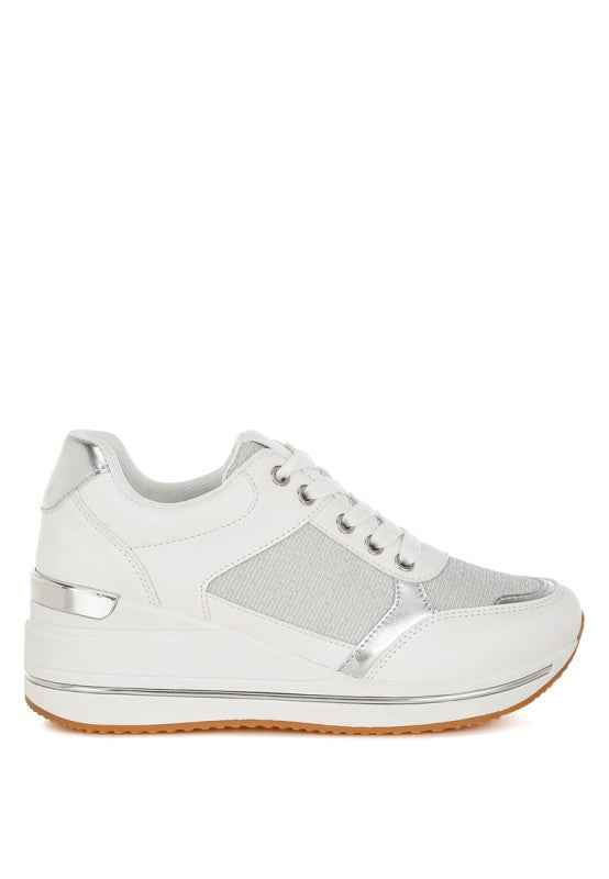 Vespera  Faux Leather & Mesh Sneakers