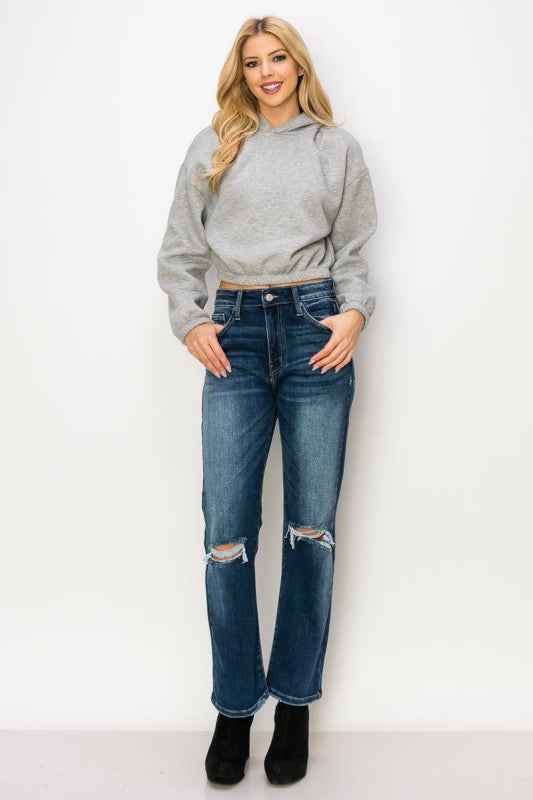 AT1087STD HIGH RISE STRETCH STRAIGHT JEANS