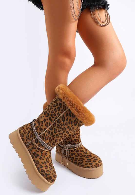 Olonya Fur Collar Anti-Skid Snow Boots