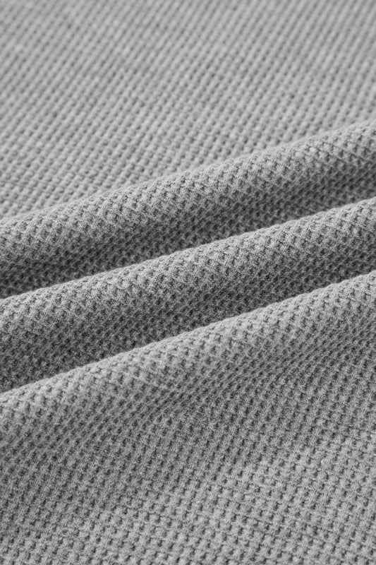 Waffle Zip Up Snap Button Hooded Jacket