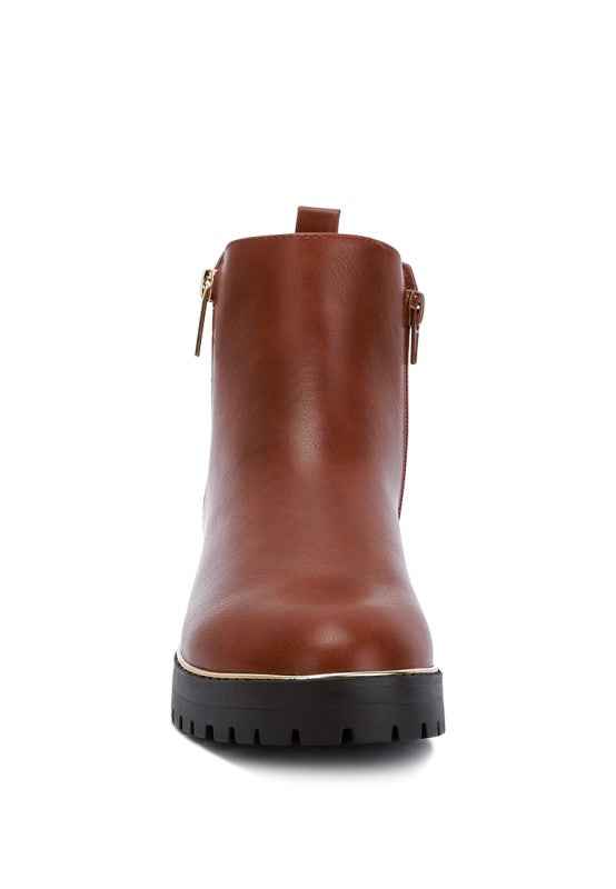 Thorin Metallic Frame Block Heel Boots