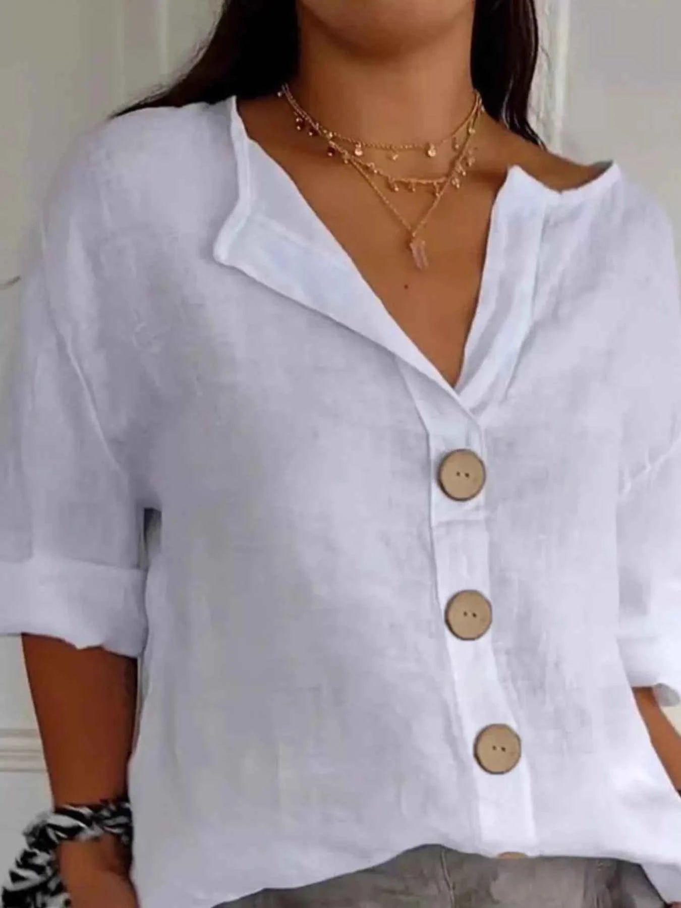 Casual Loose Button-Down Shirt