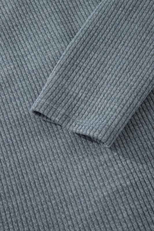 Ribbed Knit Flap Pocket Button-Up Shacket