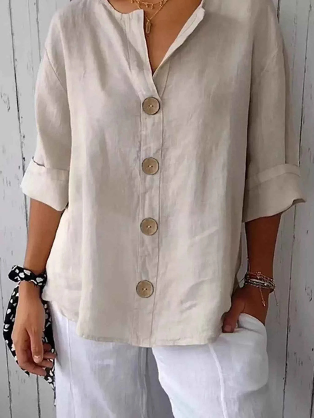 Casual Loose Button-Down Shirt