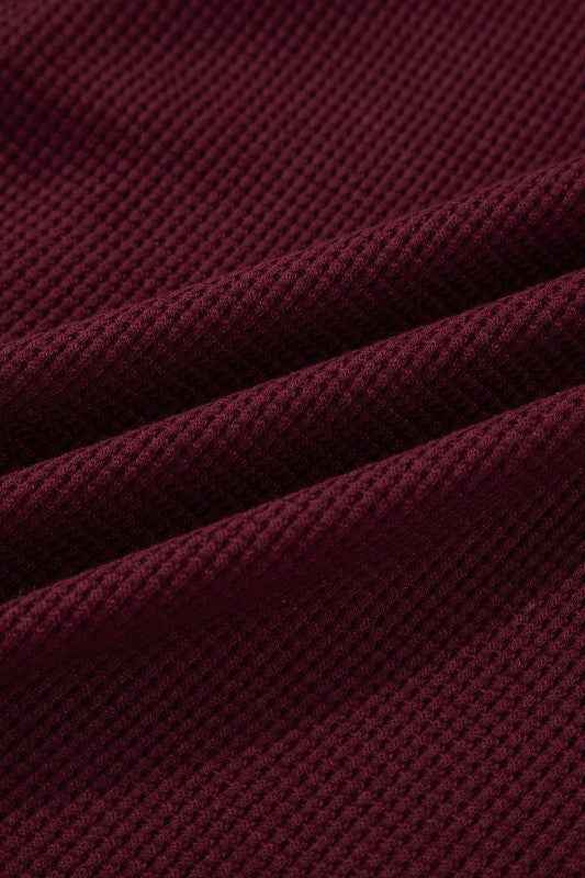 Waffle Zip Up Snap Button Hooded Jacket