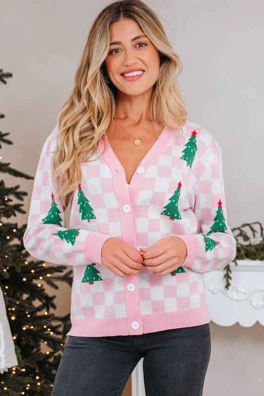Ella Tree Pattern Cardigan Sweater