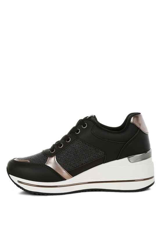 Vespera  Faux Leather & Mesh Sneakers