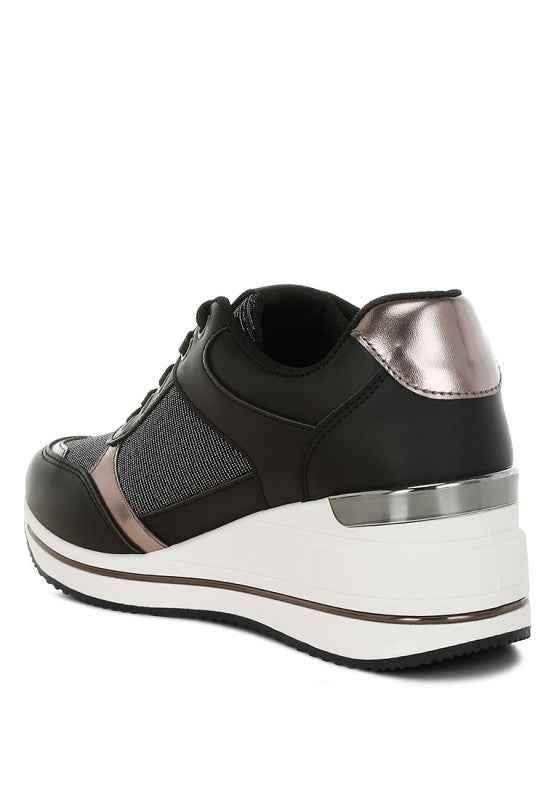 Vespera  Faux Leather & Mesh Sneakers