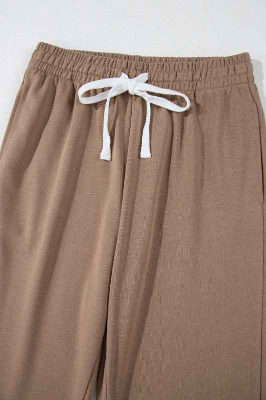 Stripe Drop Shoulder Top and Jogger Pants Set