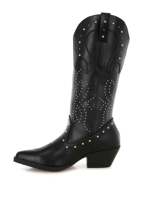 Dockery Studs Embellished Cowboy Boots