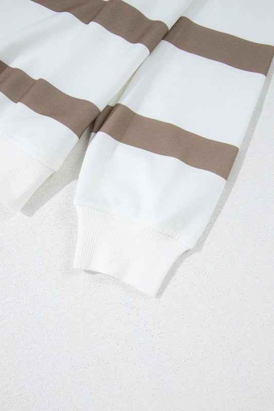 Stripe Drop Shoulder Top and Jogger Pants Set