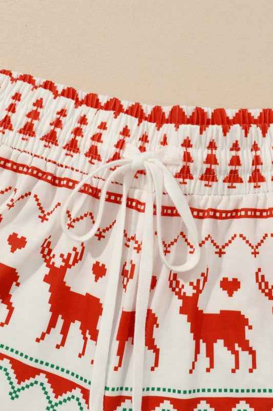 Christmas Reindeer Fair Isle Stripe Pajama Set