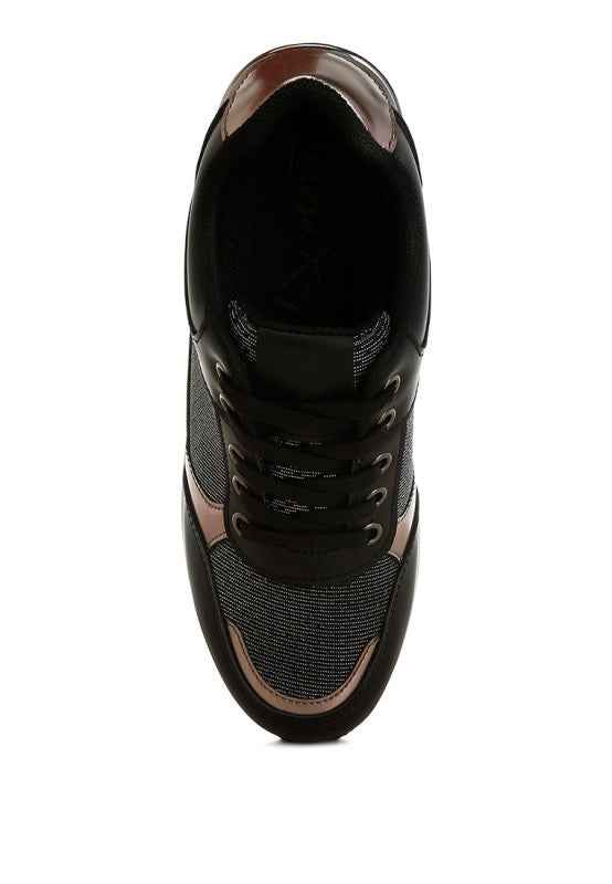 Vespera  Faux Leather & Mesh Sneakers