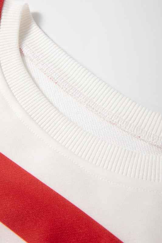 Stripe Drop Shoulder Top and Jogger Pants Set