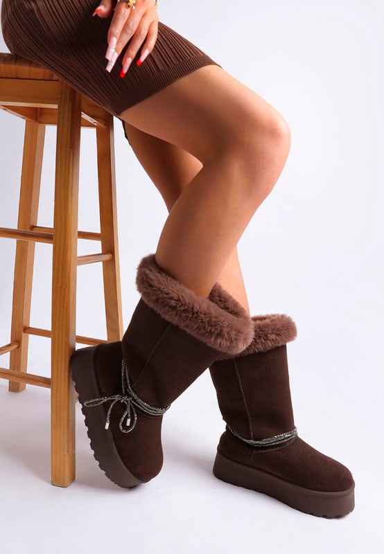Olonya Fur Collar Anti-Skid Snow Boots