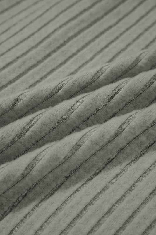 Thermal Ribbed Button-Up Drop Shoulder Textured Sh