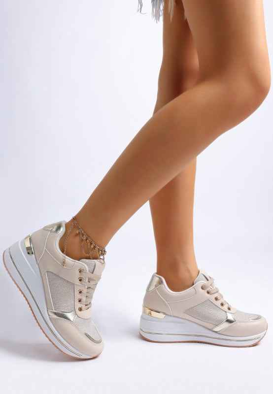 Vespera  Faux Leather & Mesh Sneakers