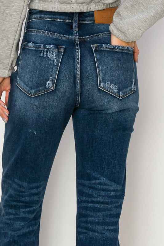 AT1087STD HIGH RISE STRETCH STRAIGHT JEANS